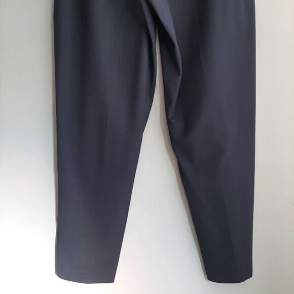 LEWIT / Cuffed High Rise Classic Trousers Dress Pants Navy Blue Sz 8 - Picture 8 of 9